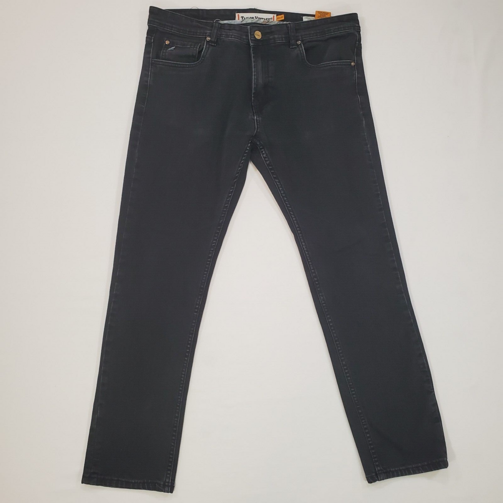 Tailor Vintage Jeans Men 34x29 Black Denim Canaan Slim Fit Straight Leg Stretch